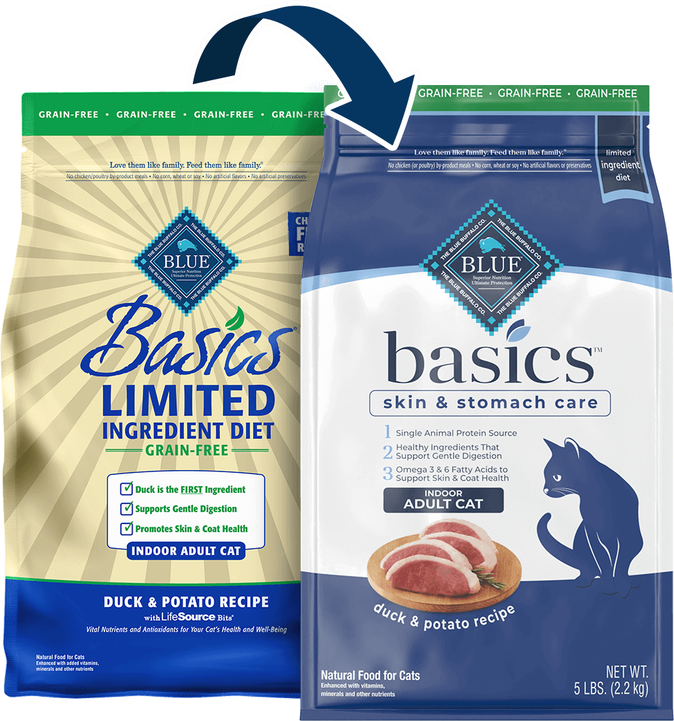 BLUE Buffalo Basics Grain-Free Duck And Potato Recipe - Adult Cat (Dry)